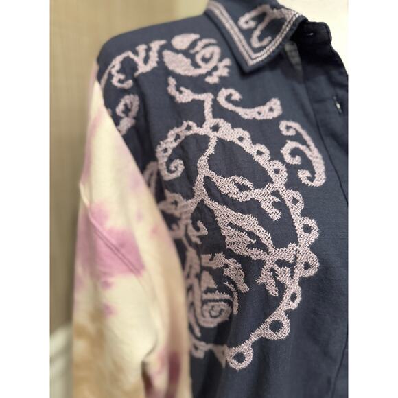 NWOT Upcycled Free People Embroidered Top and Champion Tie Dyed Sweatshirt  S-L - Picture 10 of 10